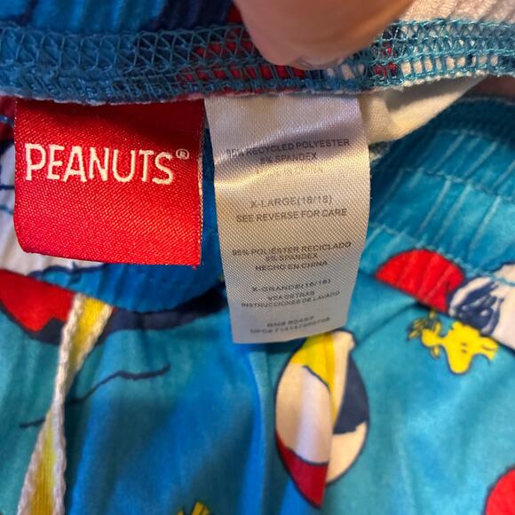 Snoopy Peanuts Woodstock Beach Blue Red Drawstring Pajama Pants US XL Unisex - Picture 6 of 7